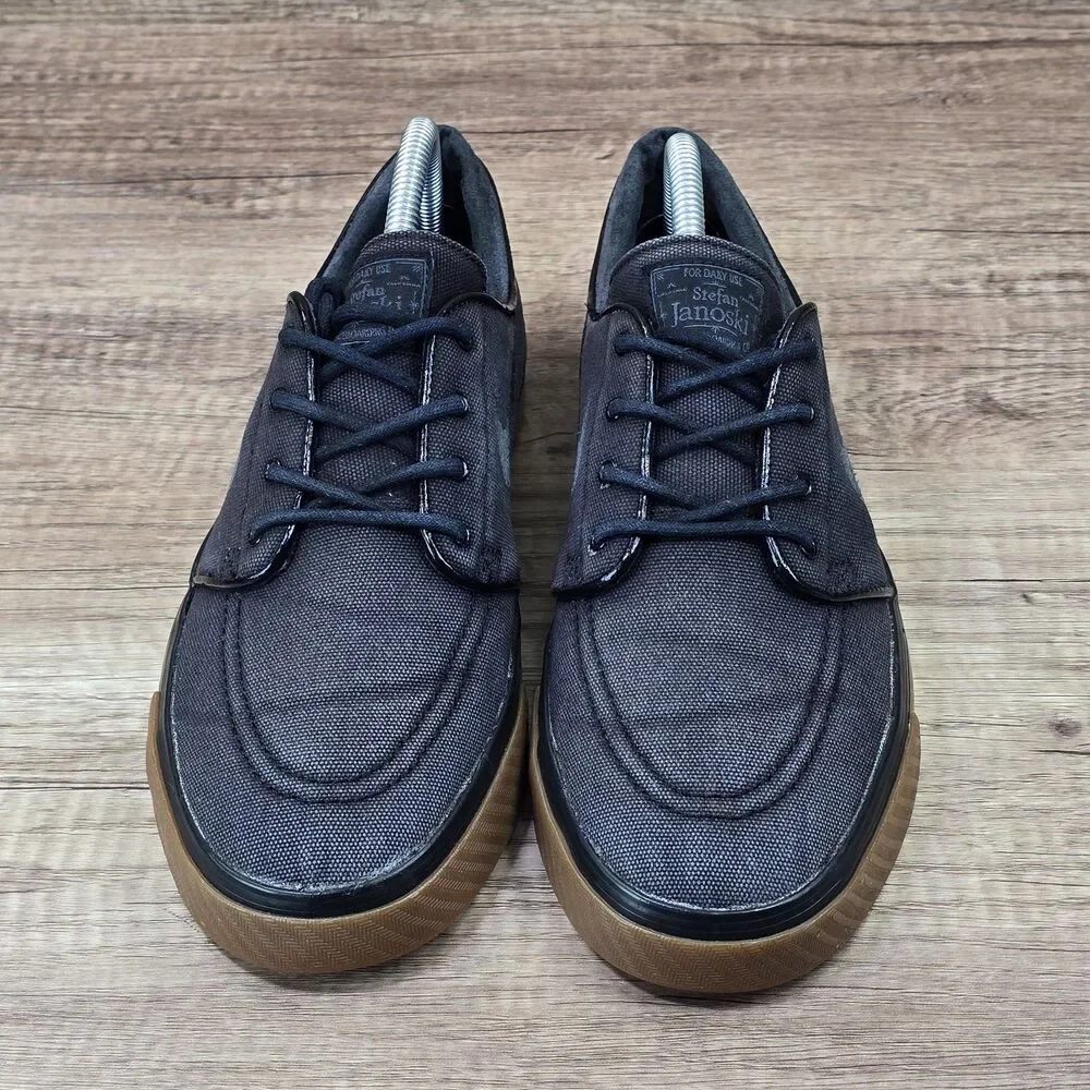 Nike SB Zoom Stefan Janoski Men’s Size 8.5 Black Canvas Gum Sneakers (333824-020 - Picture 2 of 9
